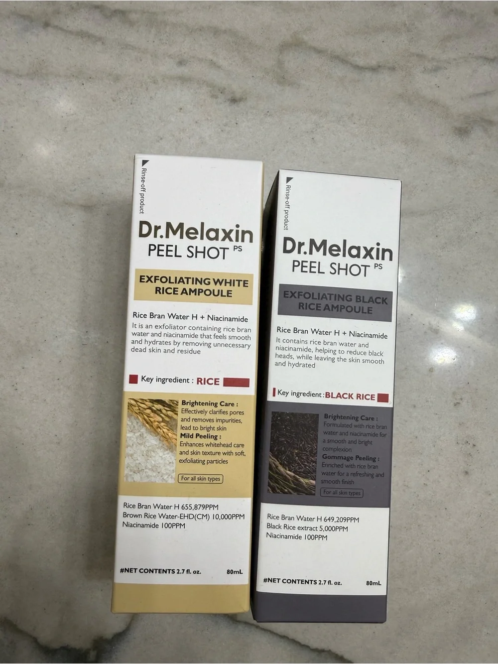 Peel Shot Exfoliating Ampoule Set - White & Black -NIB-